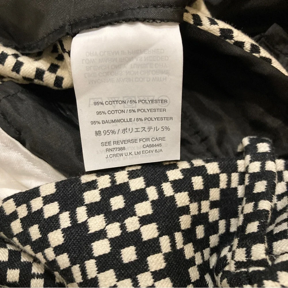 J. Crew Black & White Teddie Pants With Geometric Jacquard - Size 00 - Picture 13 of 13
